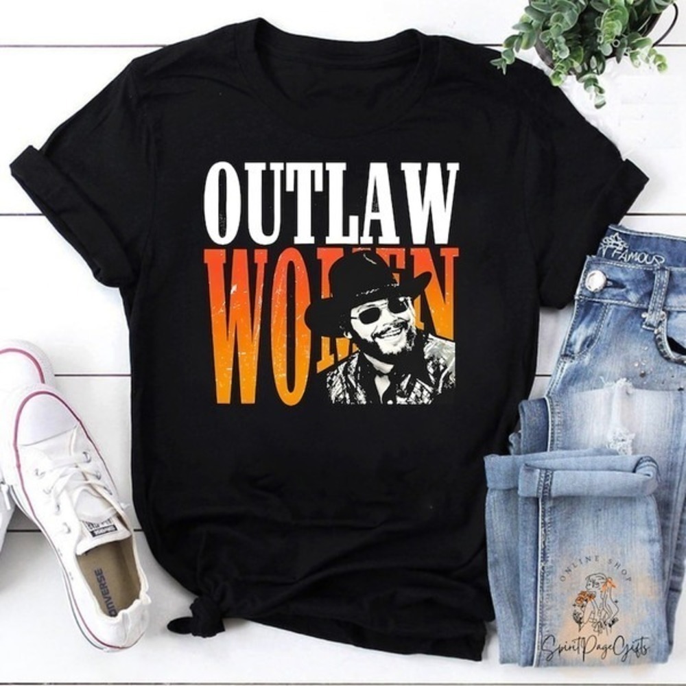 Hank Williams Jr Outlaw Unisex Tshirt Retro Outlaw Boho Hippie Shirt
